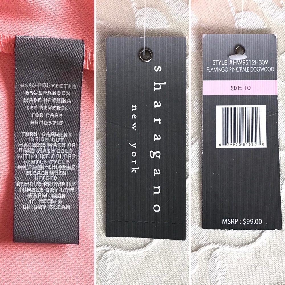 ๐ Sharagano New York Womens Dress size 10 Pale Pink Short Sleeve Shift NWT NEW - Picture 6 of 8